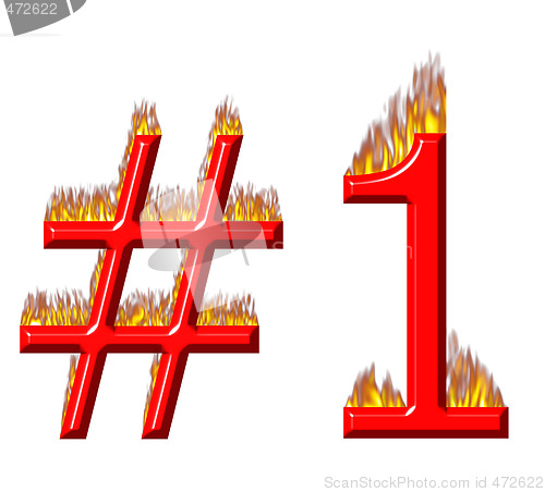 Image of Number 1 on fire