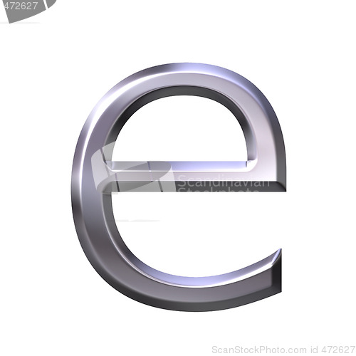 Image of 3D Silver Letter e