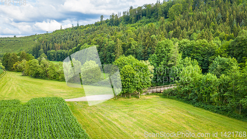 Image of aerial view image of the Pfahljochbruecke at Neckarhausen German