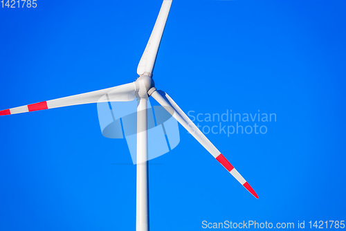 Image of wind energy detail blue sky