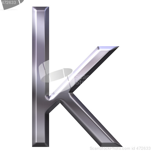 Image of 3D Silver Letter k