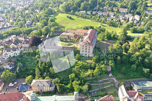 Image of aerial view to castle Baden-Baden south Germany