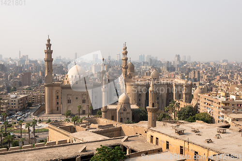 Image of The two mosques Al-Rifa\'i and Sultan Hassan in Cairo Egypt