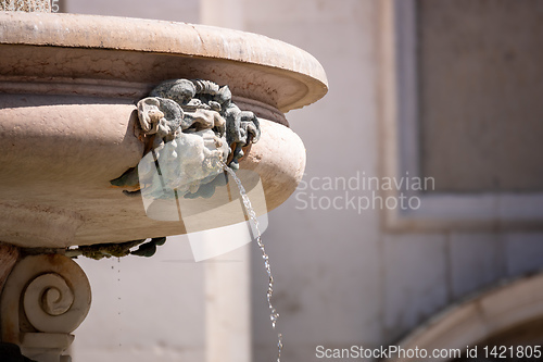 Image of fountain at the Basilica della Santa Casa in Italy Marche