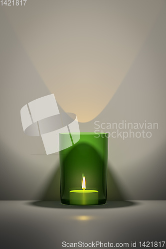 Image of green candle with space for your content