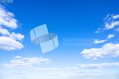 Image of typical beautiful blue sky clouds background