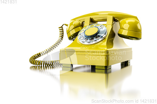 Image of old yellow dial-up phone