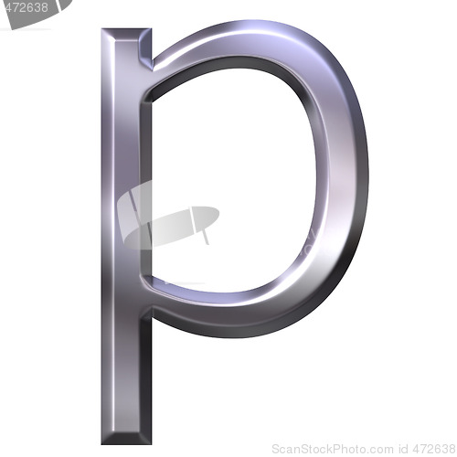 Image of 3D Silver Letter p