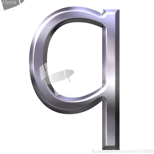 Image of 3D Silver Letter q