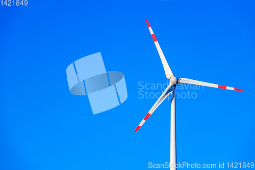 Image of wind energy detail blue sky