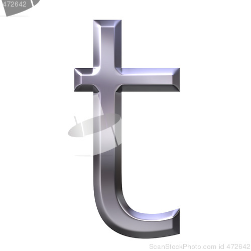 Image of 3D Silver Letter t