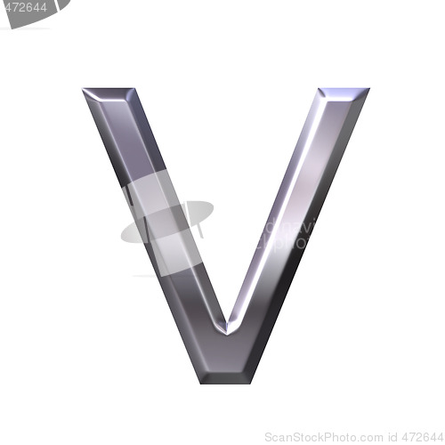 Image of 3D Silver Letter v
