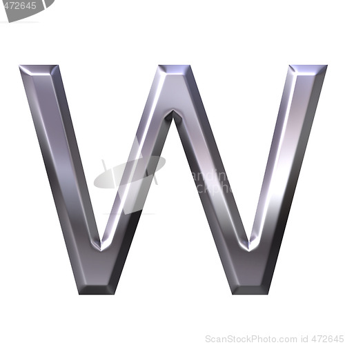 Image of 3D Silver Letter w