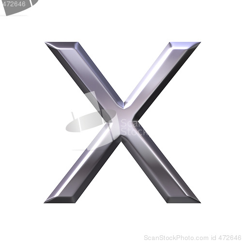 Image of 3D Silver Letter x