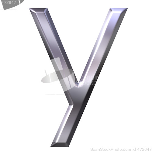 Image of 3D Silver Letter y