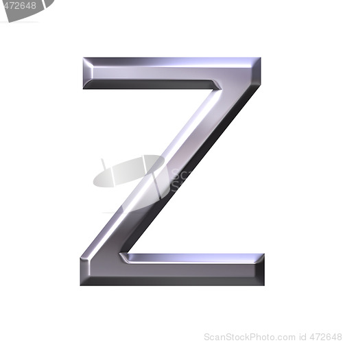 Image of 3D Silver Letter z