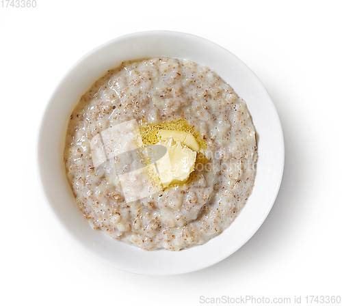 Image of bowl of porridge with butter