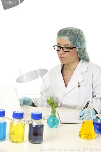 Image of Research scientist using computer