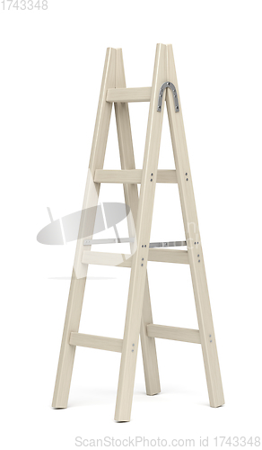 Image of Double sided wooden ladder