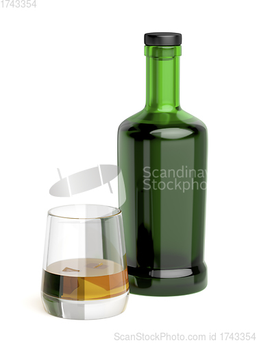 Image of Bottle and a glass of whisky