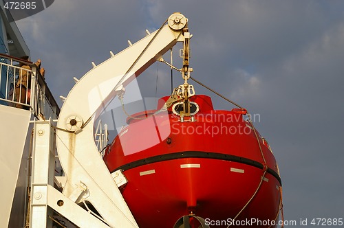 Image of Red life boat