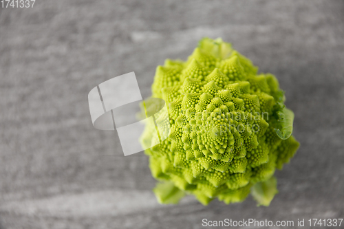 Image of close up of romanesco broccoli on slate stone