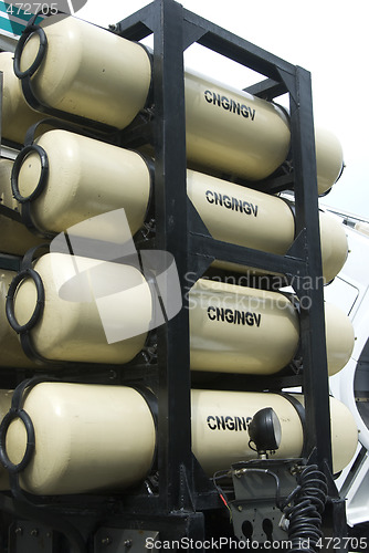 Image of Gas tanks on heavy truck