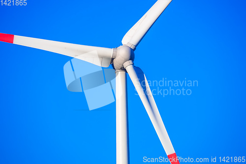 Image of wind energy detail blue sky