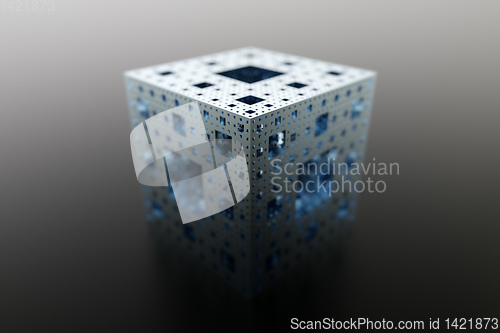 Image of metal menger sponge fractal