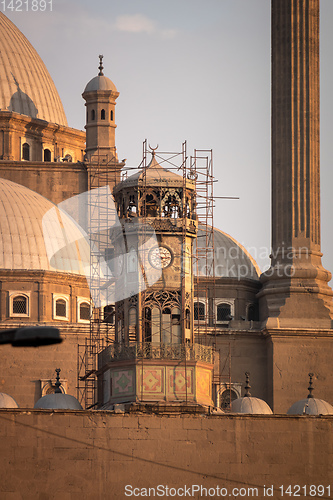 Image of The Mosque of Muhammad Ali in Cairo Egypt at sunset