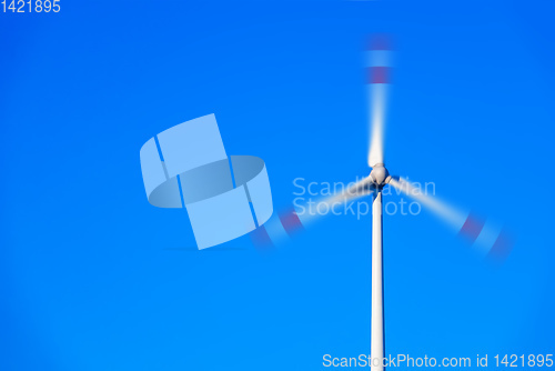 Image of wind energy detail blue sky