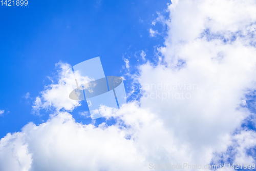 Image of typical beautiful blue sky clouds background