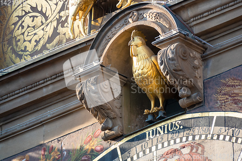 Image of golden rooster at town hall Heilbronn astronomical clock