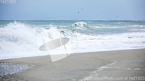 Image of stormy ocean scenery background