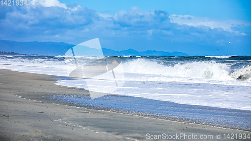 Image of stormy ocean scenery background