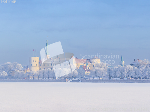 Image of Winter skyline of Latvian capital Riga Old town