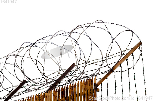 Image of Fence with barbed wire