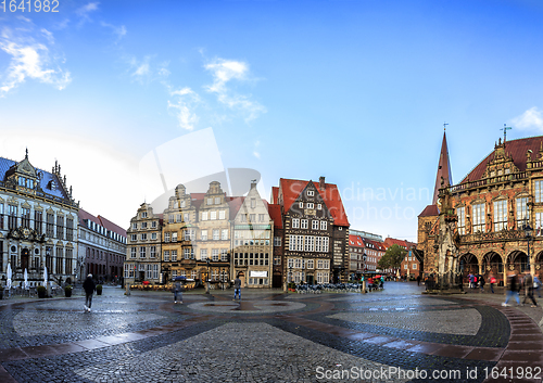 Image of Skyline of Bremen main market square, Germany