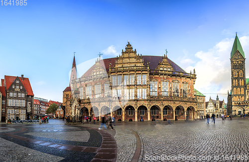 Image of Skyline of Bremen main market square, Germany