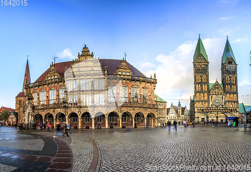 Image of Skyline of Bremen main market square, Germany