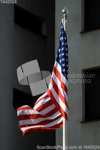 Image of US flag in the wind 