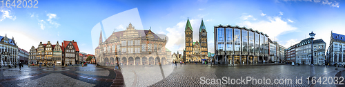 Image of Skyline of Bremen main market square, Germany