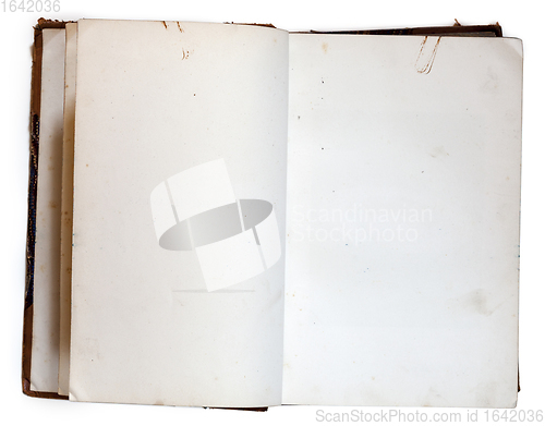 Image of Old open book with blank pages