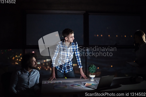 Image of business people on construction site  in new startup office at n