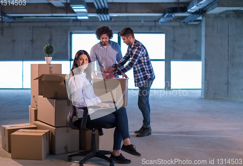 Image of business people in group, architect and engineer on construction