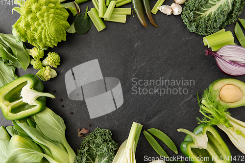 Image of close up of different green vegetables