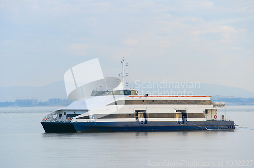 Image of Modern Lisbon ferry boat, Portgual