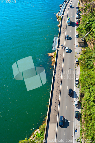 Image of Aerial view of road traffic