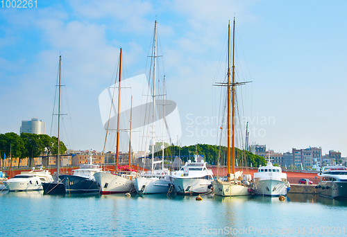 Image of Port Vell marina. Barcelona, Spain