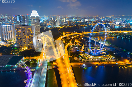 Image of  Singapore Ferries Wheel, aerial view